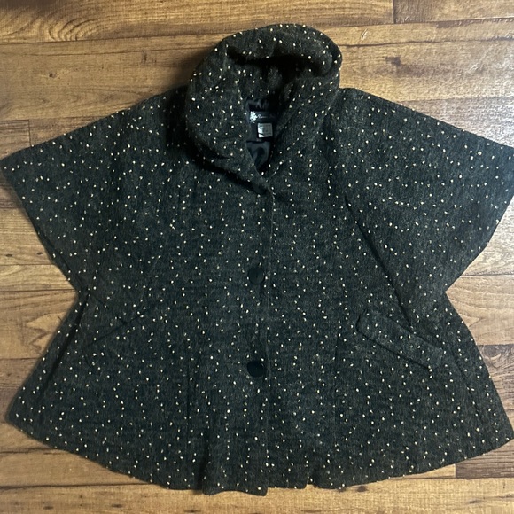 Damee Inc. • Small/Medium • Black/Beige • Speckled • Poncho Style Jacket - Picture 1 of 14